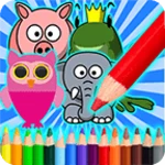 paint animals coloring android application logo